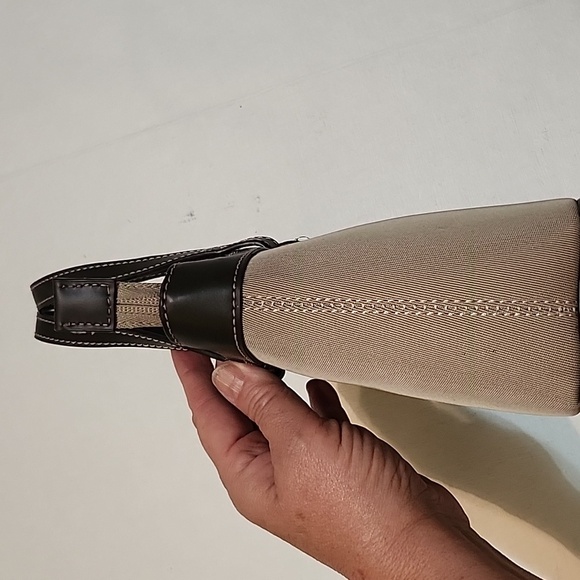 Vintage Etienne Aigner Tan and Black Nylon & Faux Leather Mini Tote - Picture 9 of 16